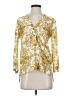 Tibi 100% Silk Gold 3/4 Sleeve Silk Top Size 2 - photo 1