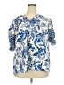 Shein Curve 100% Polyester Blue 3/4 Sleeve Blouse Size 4X - photo 1