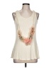 Cha Cha Vente 100% Rayon Ivory Sleeveless Top Size L - photo 1