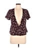 Forever 21 100% Polyester Burgundy Short Sleeve Blouse Size M - photo 1
