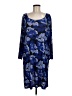New Directions Print Blue Casual Dress Size M - photo 1