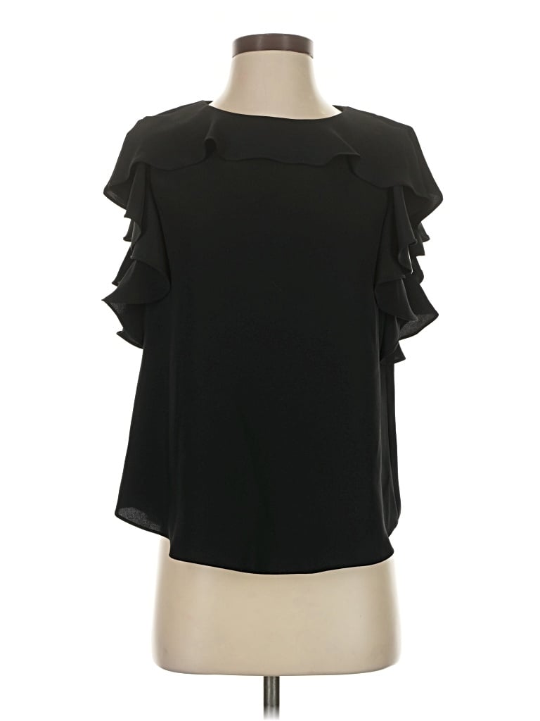 Amanda Uprichard Short Sleeve Blouse In Black