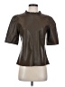 Ann Taylor 100% Polyester Brown Short Sleeve Top Size S - photo 1