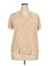 Torrid Tan Short Sleeve Blouse Size 2X Plus (2) - photo 1