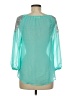 Fresh Brewed 100% Polyester Teal 3/4 Sleeve Blouse Size M - photo 2