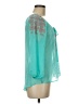 Fresh Brewed 100% Polyester Teal 3/4 Sleeve Blouse Size M - photo 4