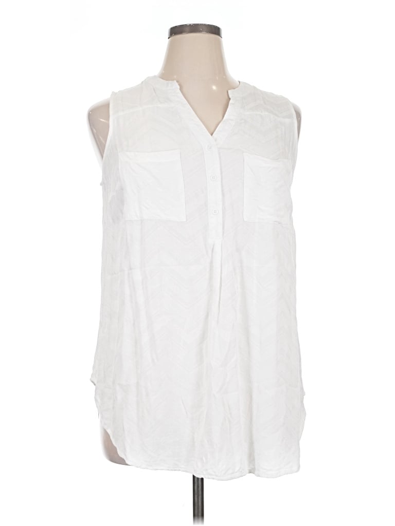 Pre-owned C Established 1946 Sleeveless Button Down Shirt In White