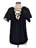 Gap Black Short Sleeve Blouse Size L - photo 2