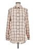 Calvin Klein 100% Viscose Plaid Tan Long Sleeve Button-Down Shirt Size M - photo 1