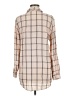 Calvin Klein 100% Viscose Plaid Tan Long Sleeve Button-Down Shirt Size M - photo 2