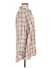 Calvin Klein 100% Viscose Plaid Tan Long Sleeve Button-Down Shirt Size M - photo 4