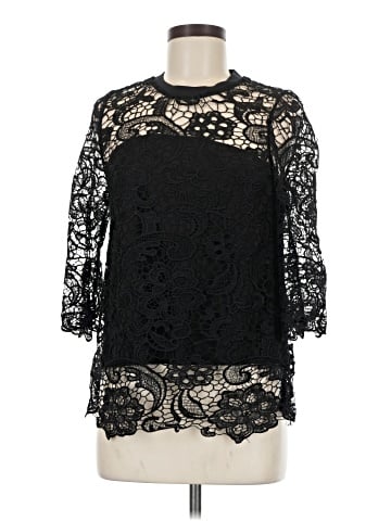 Zara W&B Collection 3/4 Sleeve Blouse (view 1)