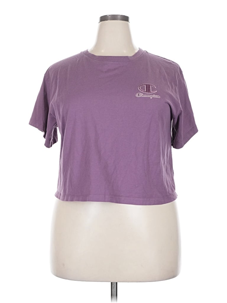 Pre-owned Champion Short Sleeve T-shirt In Purple