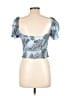 Sandro 100% Polyester Blue Short Sleeve Top Size Sm (1) - photo 2