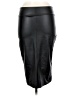 Simlu Solid Black Faux Leather Skirt Size M - photo 2