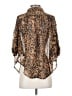 Poetry 100% Polyester Animal Print Brown 3/4 Sleeve Blouse Size S - photo 2