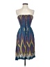 Unbranded Paisley Blue Cocktail Dress Size P (estimated, petite) - photo 1