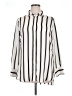 H&M 100% Polyester Stripes Ivory Long Sleeve Blouse Size 14 - photo 1