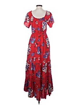 open lace back dress Vintage Gypsy Red Maxi Dress