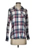 Foxcroft 100% Cotton Plaid Blue Long Sleeve Button-Down Shirt Size 2 - photo 1