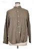 Kate Hill Stripes Solid Brown Long Sleeve Button-Down Shirt Size 1X - photo 1