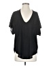 Lush 100% Polyester Black Short Sleeve Blouse Size S - photo 1