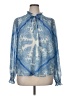 Cupcakes & Cashmere 100% Polyester Blue Long Sleeve Blouse Size XL - photo 1