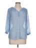 Olive and Oak 100% Polyester Blue 3/4 Sleeve Blouse Size L - photo 1