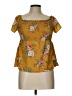 Monteau Yellow Short Sleeve Blouse Size L - photo 1