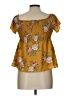 Monteau Yellow Short Sleeve Blouse Size L - photo 2