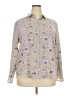 Cactus + Pearl Floral Purple Long Sleeve Blouse Size XXL - photo 1