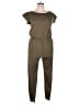 Assorted Brands Solid Green Brown Jumpsuit Size L - photo 1