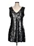 Express 100% Nylon Silver Cocktail Dress Size L - photo 1