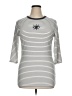 Torrid Stripes Silver 3/4 Sleeve T-Shirt Size 1X Plus (1) - photo 1