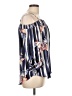 Iz Byer 100% Polyester Blue 3/4 Sleeve Blouse Size L - photo 4