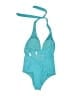 Talbots Solid Teal One Piece Swimsuit Size M - photo 2