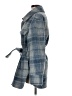 Tahari 100% Elasterell Plaid Blue Coat Size M - photo 5