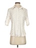 Ashley Blue Ivory 3/4 Sleeve Blouse Size S - photo 1