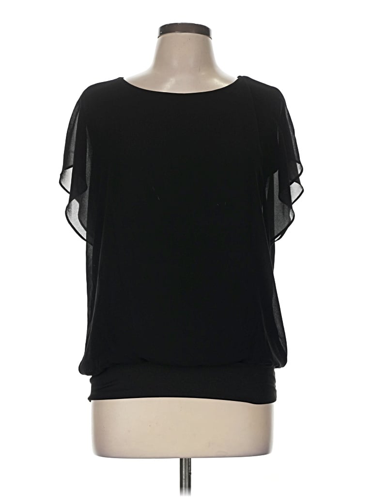 Pre-owned Viishow Short Sleeve Blouse In Black
