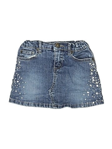 Tangerine Denim Skirt (view 1)