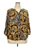 Cathy Animal Print Yellow 3/4 Sleeve Blouse Size 2X - photo 1