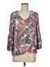 Rose + Olive 100% Polyester Purple 3/4 Sleeve Blouse Size M - photo 1