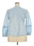 Unbranded 100% Cotton Stripes Blue 3/4 Sleeve Blouse Size M (estimated) - photo 2