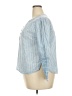 Unbranded 100% Cotton Stripes Blue 3/4 Sleeve Blouse Size M (estimated) - photo 5