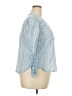 Unbranded 100% Cotton Stripes Blue 3/4 Sleeve Blouse Size M (estimated) - photo 4