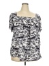 Torrid 100% Cotton Gray Silver Short Sleeve Blouse Size 3X Plus (3) - photo 1