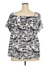 Torrid 100% Cotton Gray Silver Short Sleeve Blouse Size 3X Plus (3) - photo 2