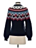 J.Crew Chevron-herringbone Blue Turtleneck Sweater Size XS - photo 2