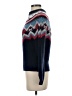J.Crew Chevron-herringbone Blue Turtleneck Sweater Size XS - photo 5