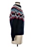 J.Crew Chevron-herringbone Blue Turtleneck Sweater Size XS - photo 4